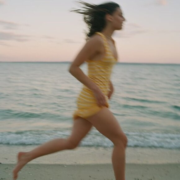 New Zara Striped Yellow Sleeveless Racerback Tank Maxi Dress NWT - Picture 5 of 14